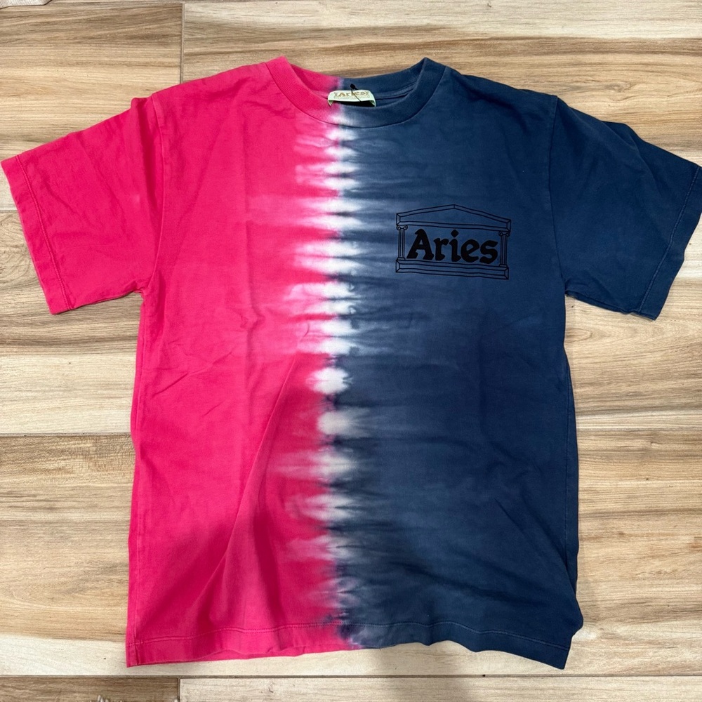 Aries Pink and Blue Tie-Dye T-Shirt size XS
